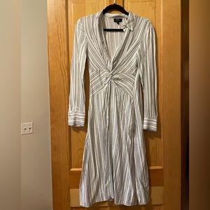 Theory Twist Front Shirtdress Specked Stripe